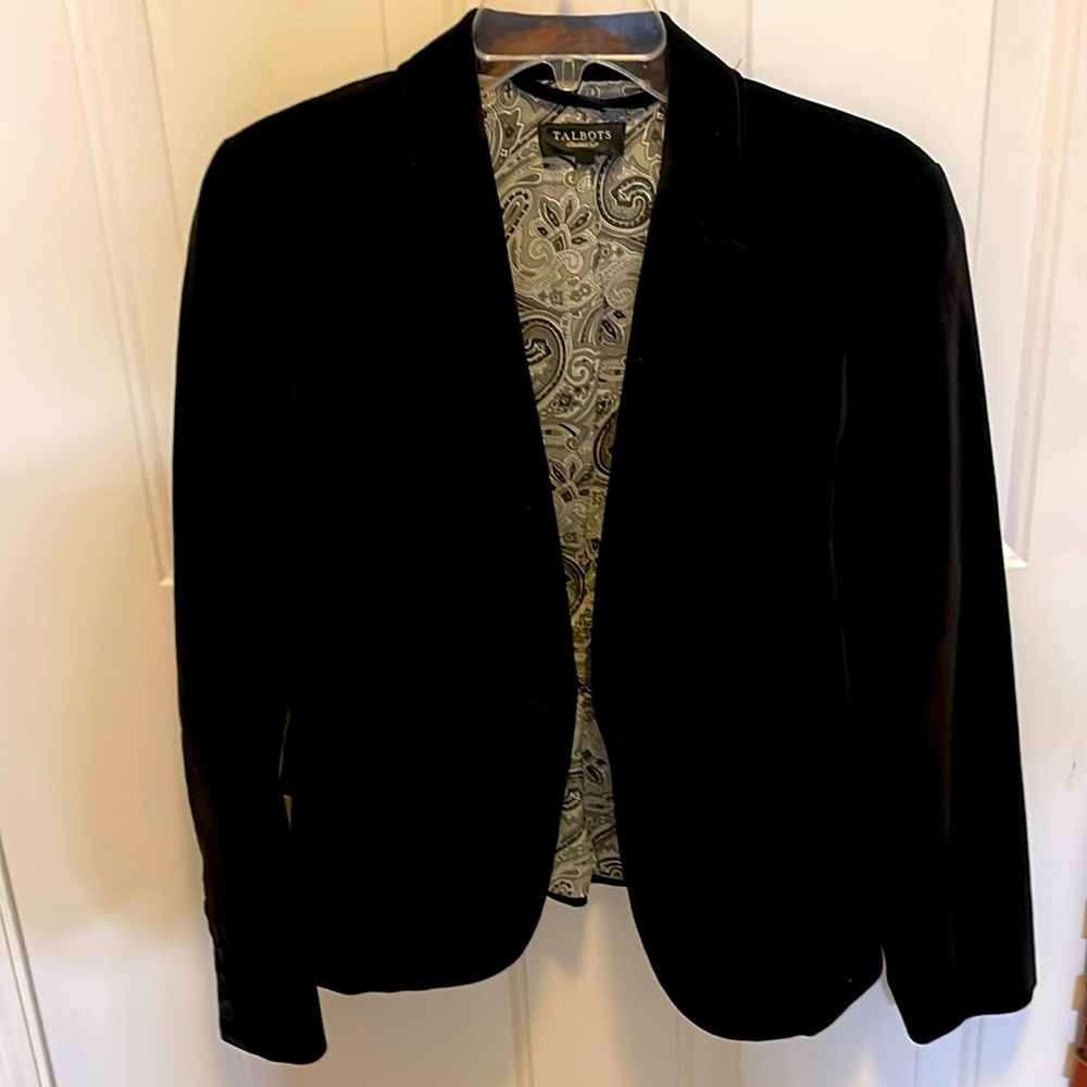 Talbots velour blazer